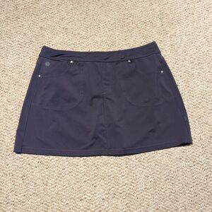 Athleta Endorphin Run Skirt Women M Gray Lined Stretch Athletic Tennis Active
